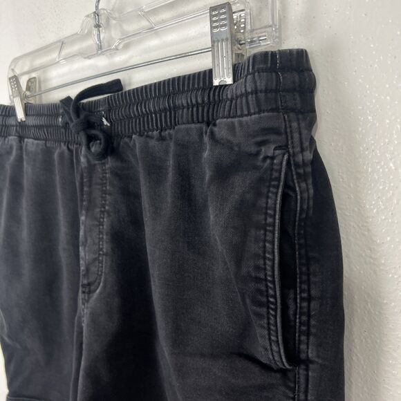 Bearbottom Shorts Men Large Inseam 7" Black Pull On Drawstring Stretch Bottoms - Picture 5 of 10